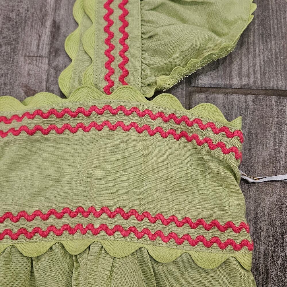 J.Marie Hailey Dress Womens XS Pink Lime Green Embroidered Shift Flutter NEW - Picture 10 of 13
